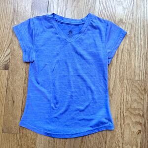 🍭6/$30 Champion Girl's Short Sleeve Blue V Neck Athletic Tee - XS 4-5